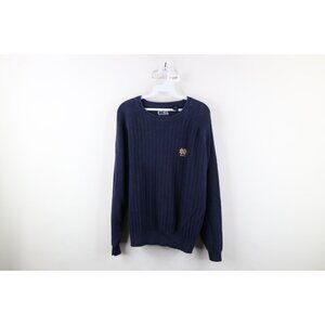 Vtg 90s Womens Large Faded Spell Out Ribbed Knit Notre Dame University Sweater